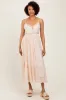 Cream Lace Detail Button Front Sleeveless Midi Dress sold by Pinkblush