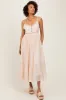 Cream Lace Detail Button Front Sleeveless Midi Dress sold by Pinkblush