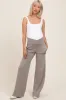 Light Taupe Crossover Waist Active Wide Leg Maternity Pant sold by Pinkblush