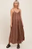 Brown Printed Sleeveless Wide Leg Maternity Jumpsuit sold by Pinkblush
