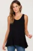 Black Ruffle Hem Maternity Tank Top sold by Pinkblush