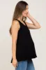 Black Ruffle Hem Maternity Tank Top sold by Pinkblush