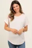 Beige Short Sleeve Terry Maternity Top sold by Pinkblush