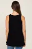 Black Ruffle Hem Maternity Tank Top sold by Pinkblush