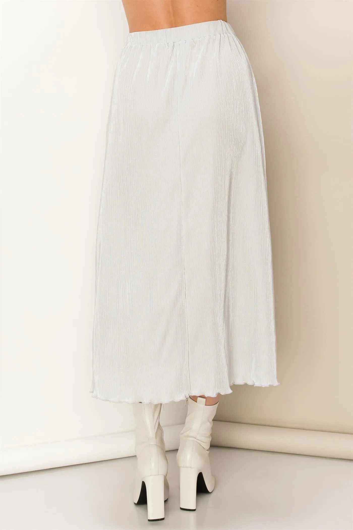 Grey Plisse Midi Skirt sold by Pinkblush product image thumbnail 4