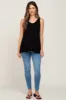 Black Ruffle Hem Maternity Tank Top sold by Pinkblush