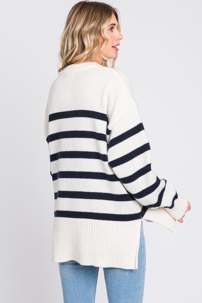 Cream Striped Oversized Sweater sold by Pinkblush product image thumbnail 5
