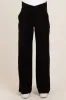 Black Crossover Waist Active Wide Leg Maternity Pant sold by Pinkblush