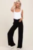 Black Crossover Waist Active Wide Leg Maternity Pant sold by Pinkblush