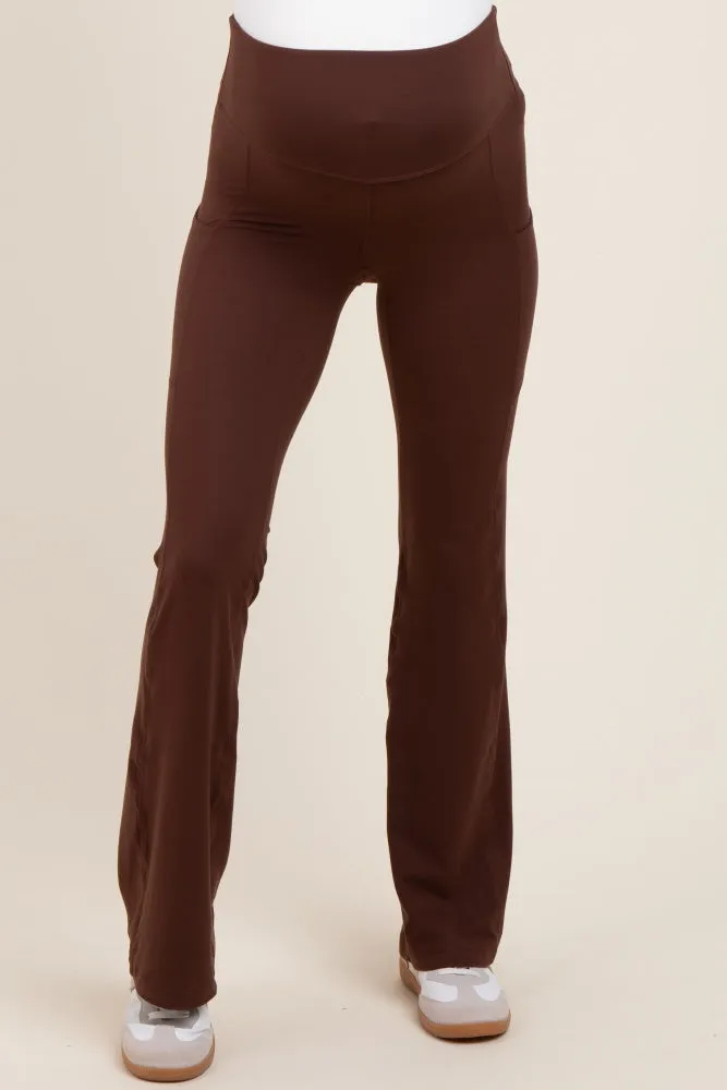 Mocha Active Pocket Flared Maternity Leggings sold by Pinkblush product image thumbnail 2