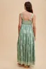 Mint Border Print Sleeveless Tiered Maxi Dress sold by Pinkblush
