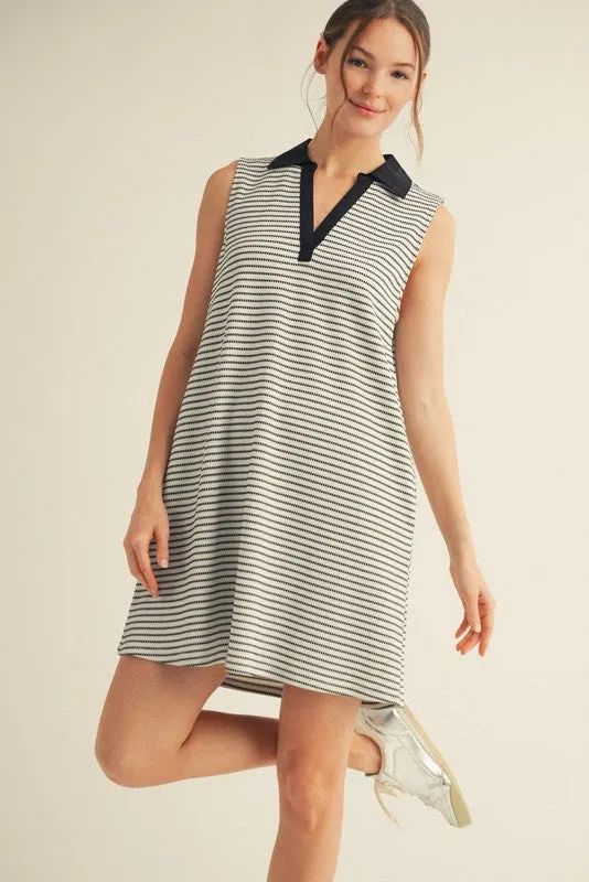 Black Striped Sleeveless Casual Mini Dress sold by Pinkblush product image thumbnail 2
