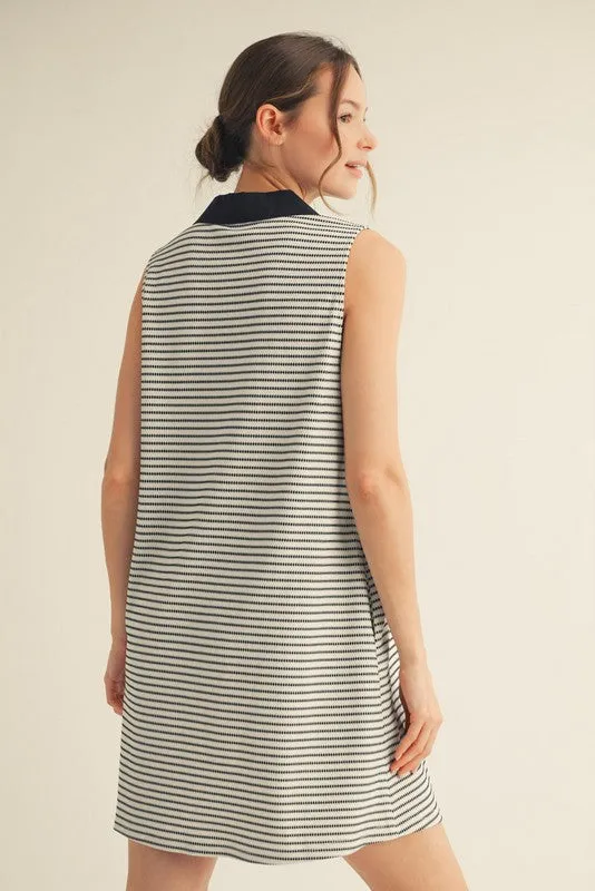 Black Striped Sleeveless Casual Mini Dress sold by Pinkblush product image thumbnail 3