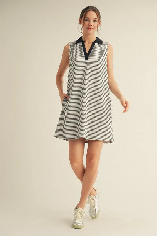 Black Striped Sleeveless Casual Mini Dress sold by Pinkblush product image thumbnail 4