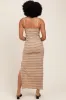 Light Taupe Ruffle Tiered Fitted Maxi Dress sold by Pinkblush