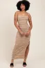 Light Taupe Ruffle Tiered Fitted Maxi Dress sold by Pinkblush