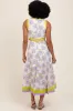 Lavender Floral Sleeveless Sash Tie Midi Dress sold by Pinkblush