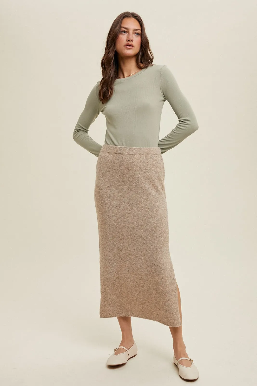 Light Olive Ribbed Long Sleeve Top sold by Pinkblush product image thumbnail 3