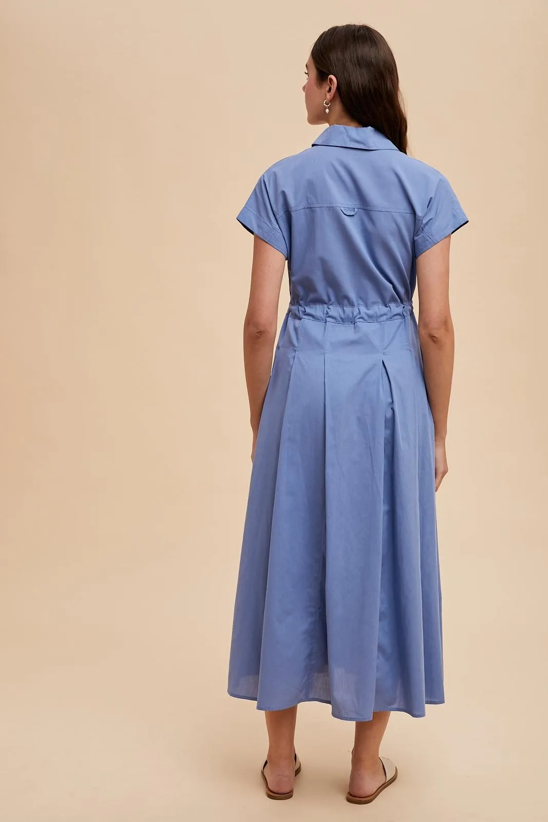 Blue Button Down Shirt Maxi Dress sold by Pinkblush product image thumbnail 4