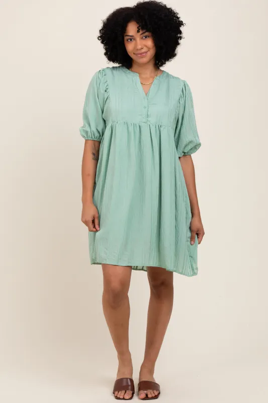 Light Olive Sheer Stripe Textured Mini Dress sold by Pinkblush