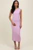 Light Pink Scalloped Ribbed Knit Sleeveless Midi Dress sold by Pinkblush