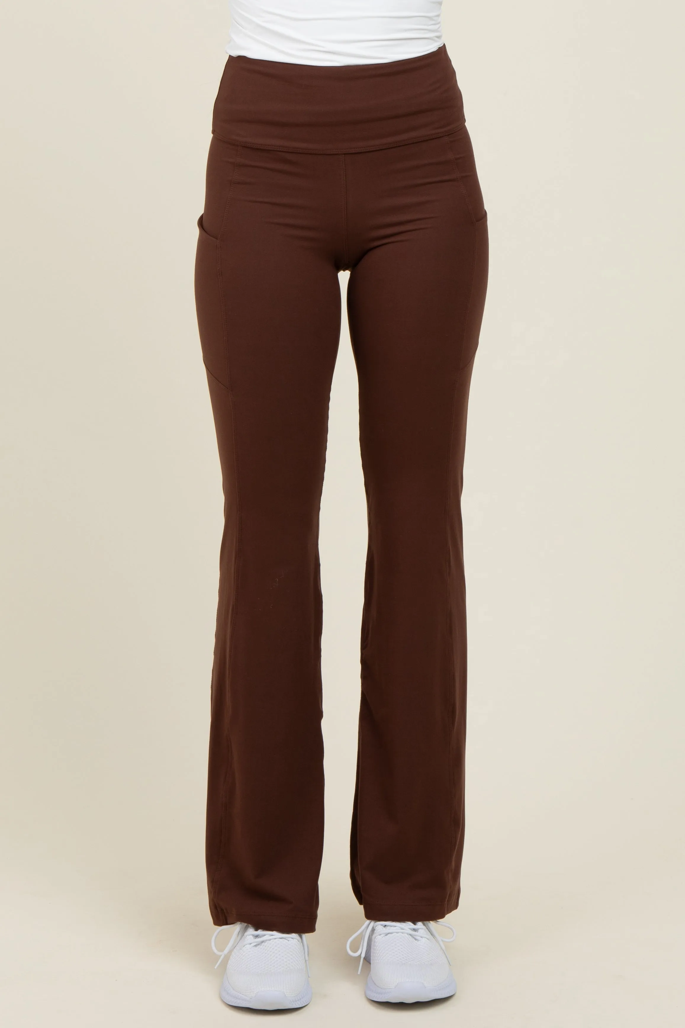 Mocha Active Pocket Flared Leggings sold by Pinkblush product image thumbnail 3