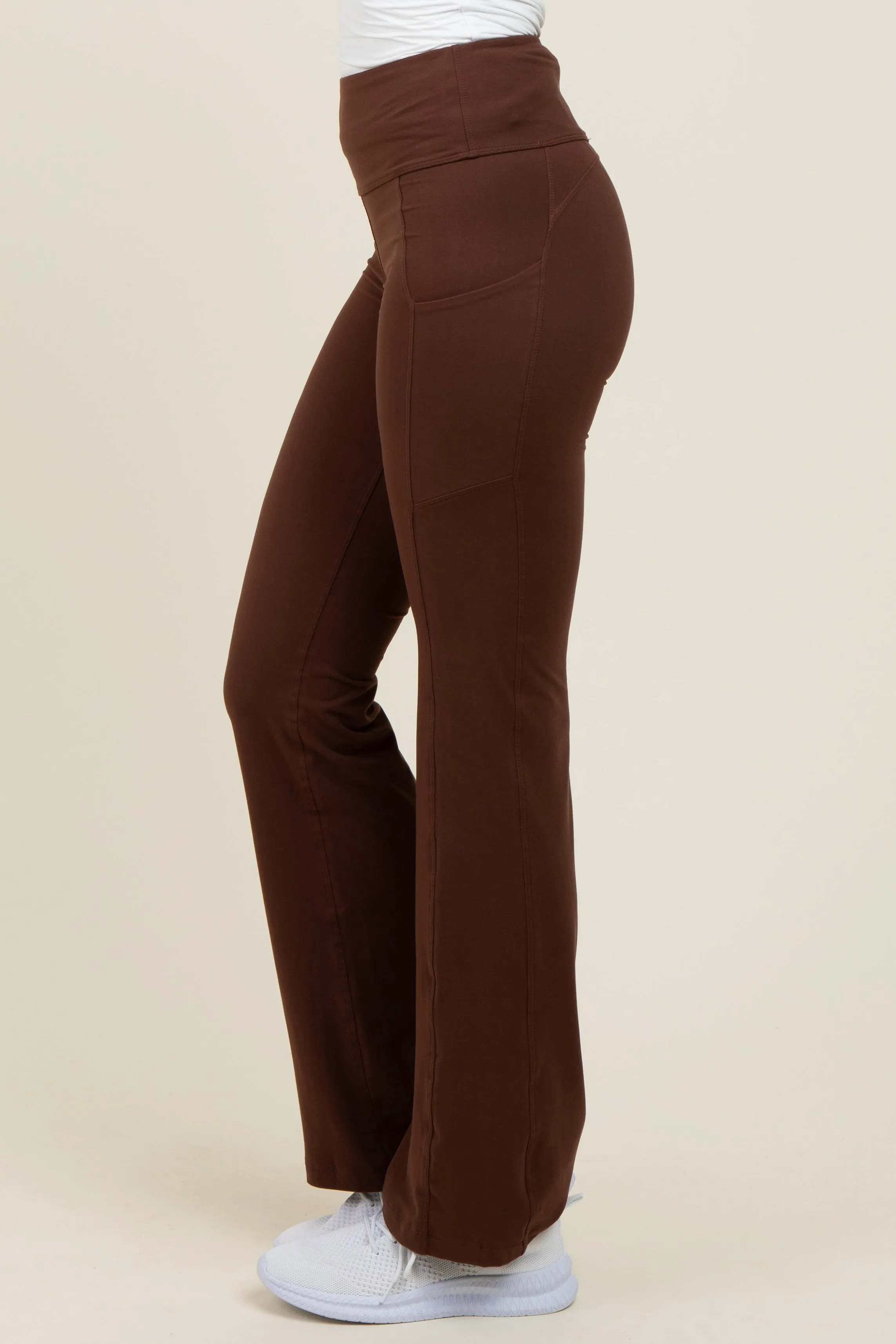 Mocha Active Pocket Flared Leggings sold by Pinkblush product image thumbnail 4