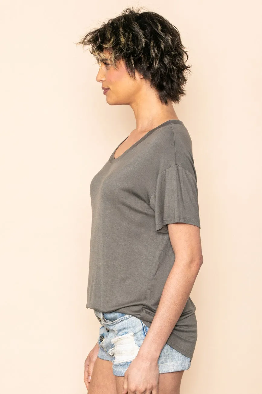 Olive Scoop Neck Basic Tee sold by Pinkblush product image thumbnail 2