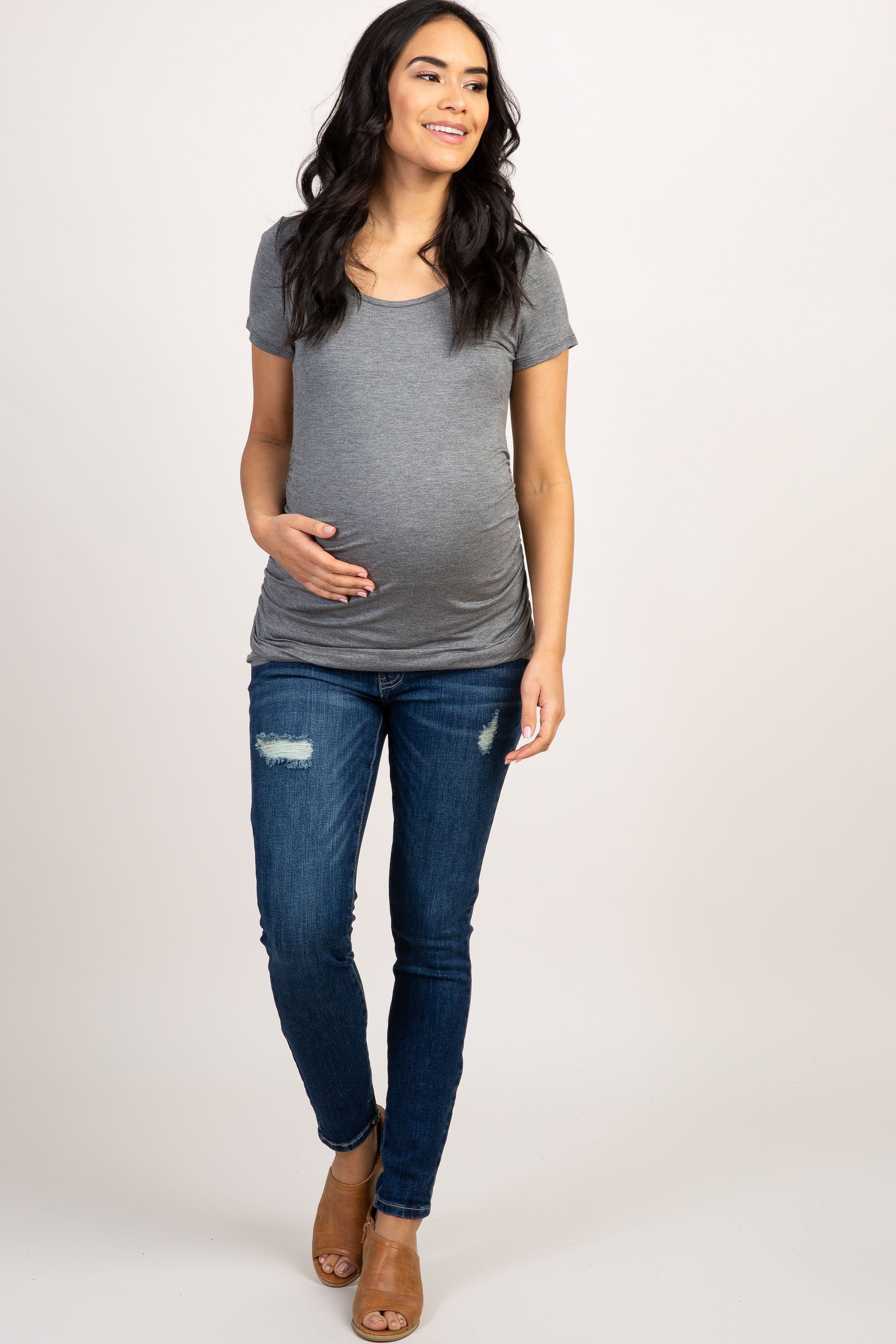 PinkBlush Navy Blue Maternity Jeans sold by Pinkblush