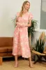 Peach Floral Crochet Trim Midi Dress sold by Pinkblush