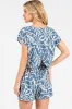 Blue Floral Side Pocket Shorts sold by Pinkblush