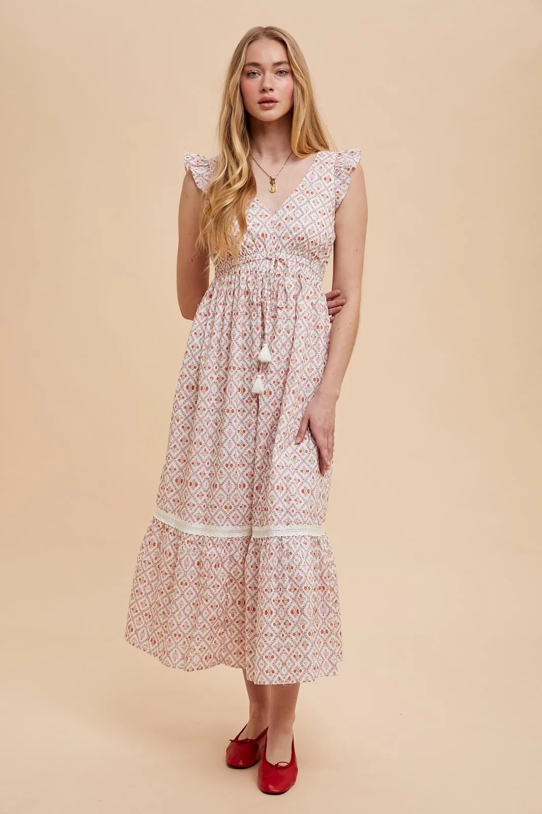 Red Roses Cotton Floral Maxi Dress sold by Pinkblush product image thumbnail 2