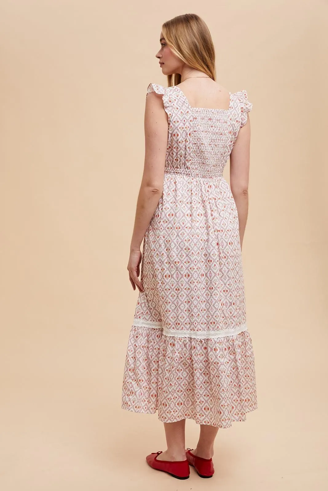 Red Roses Cotton Floral Maxi Dress sold by Pinkblush product image thumbnail 3