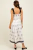 Cream/Black Vintage Floral Border Printed Smocked Top Sleeveless Maxi Dress sold by Pinkblush