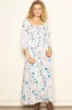 Peach Floral Smocked Front Tie Maxi Dress sold by Pinkblush