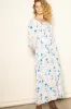 Peach Floral Smocked Front Tie Maxi Dress sold by Pinkblush