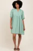 Light Olive Sheer Stripe Textured Maternity Mini Dress sold by Pinkblush