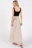 Beige Foldover Waist Side Slit Maxi Skirt sold by Pinkblush