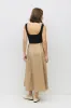 Beige Black Contrast Knit Poplin Sleeveless Midi Dress sold by Pinkblush