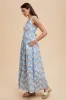 Light Blue Multi Cotton Patchwork Print Button Down Maxi sold by Pinkblush