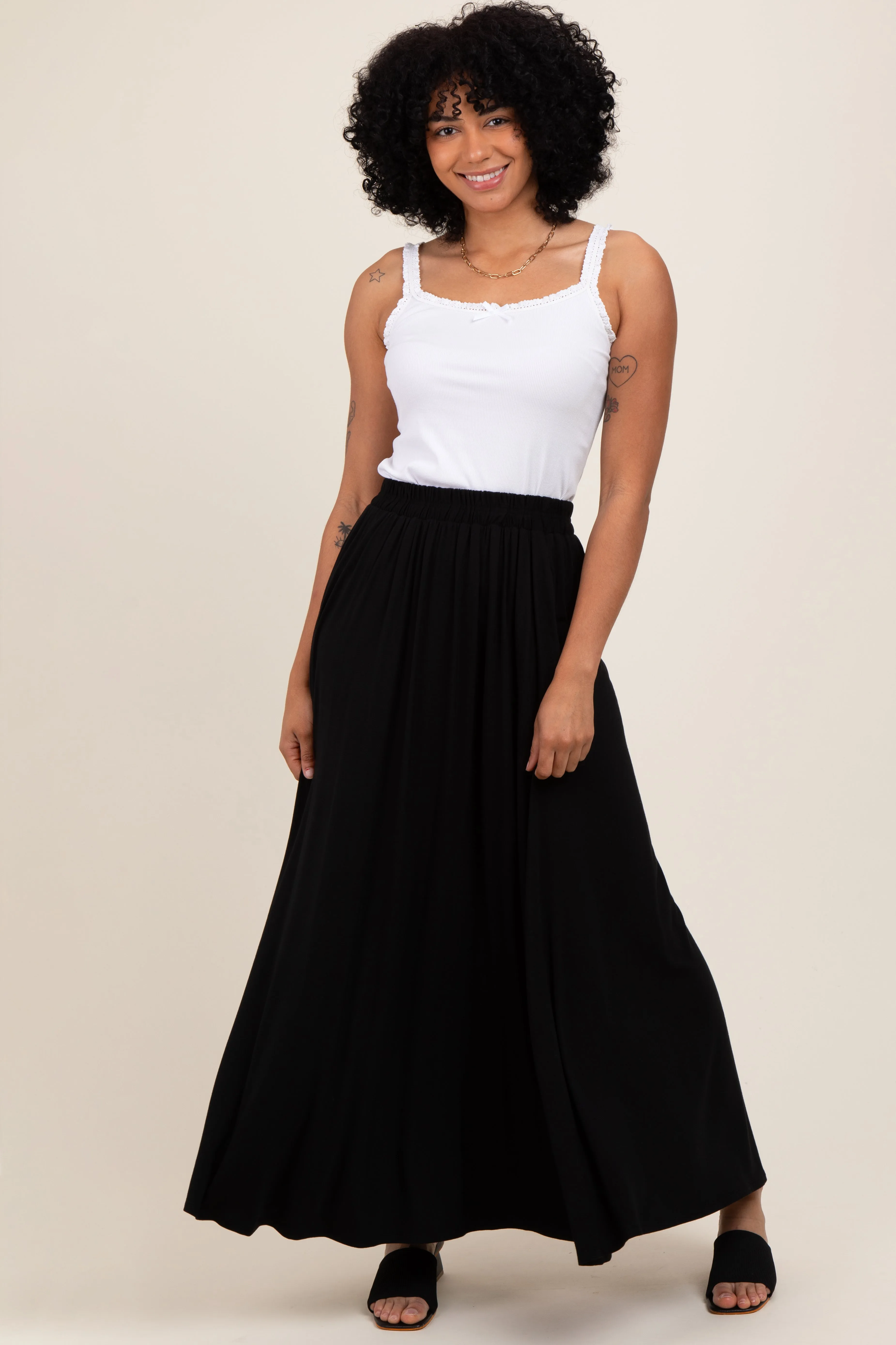 Black Maxi Skirt sold by Pinkblush