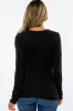 Black Brushed Knit Wrap Front Top sold by Pinkblush
