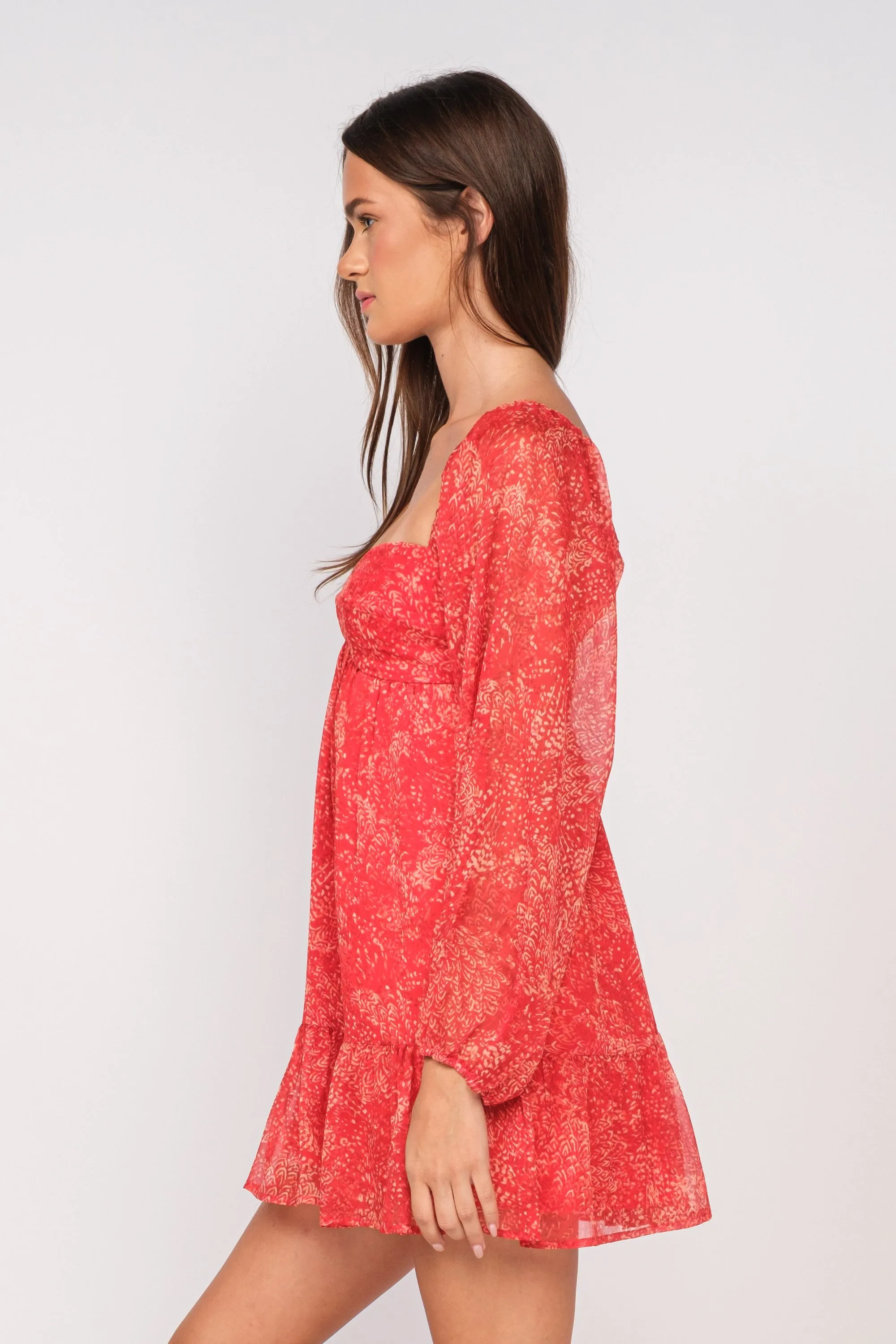 Blood Orange Printed Mini Dress sold by Pinkblush product image thumbnail 3