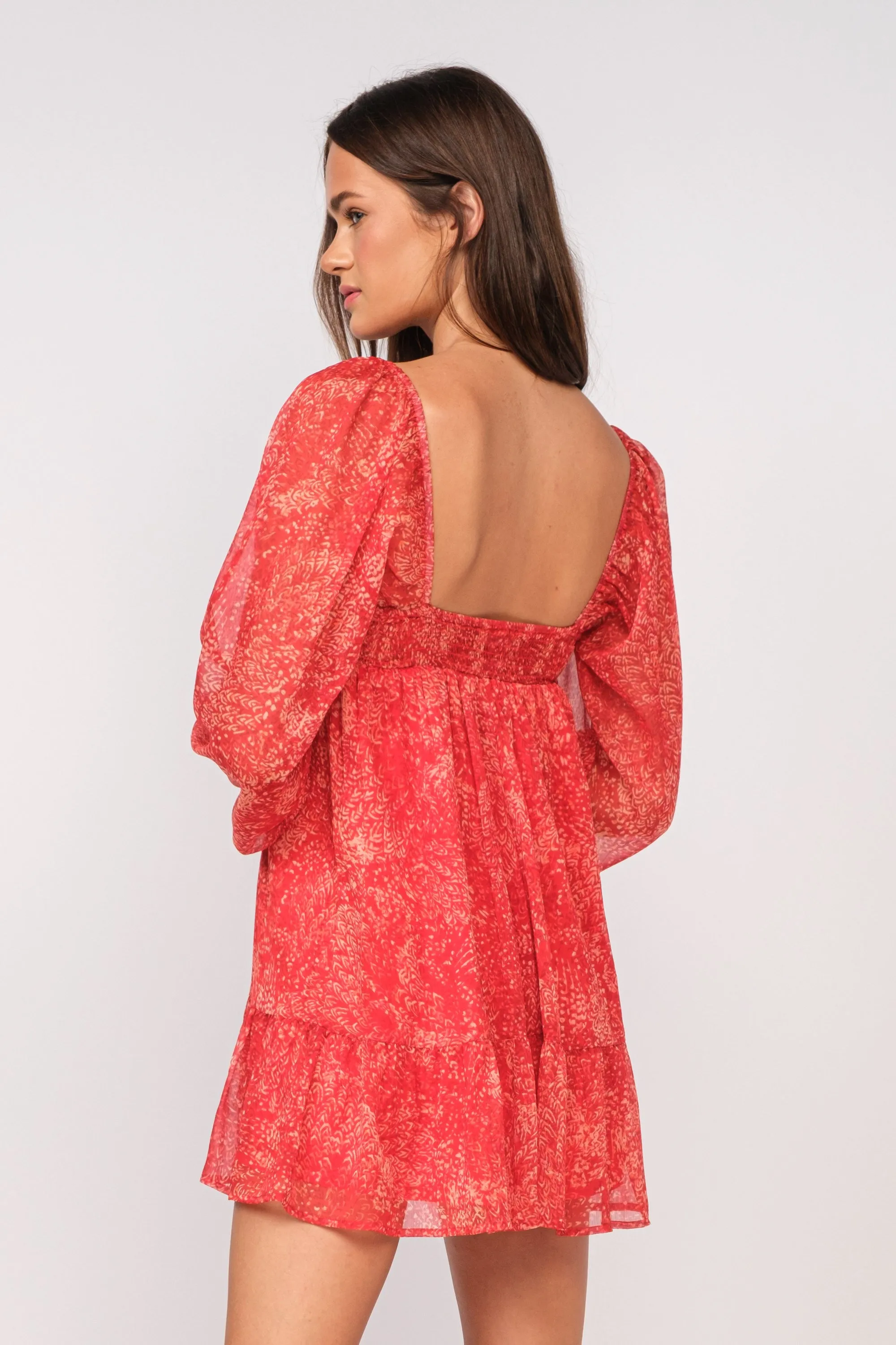 Blood Orange Printed Mini Dress sold by Pinkblush product image thumbnail 4