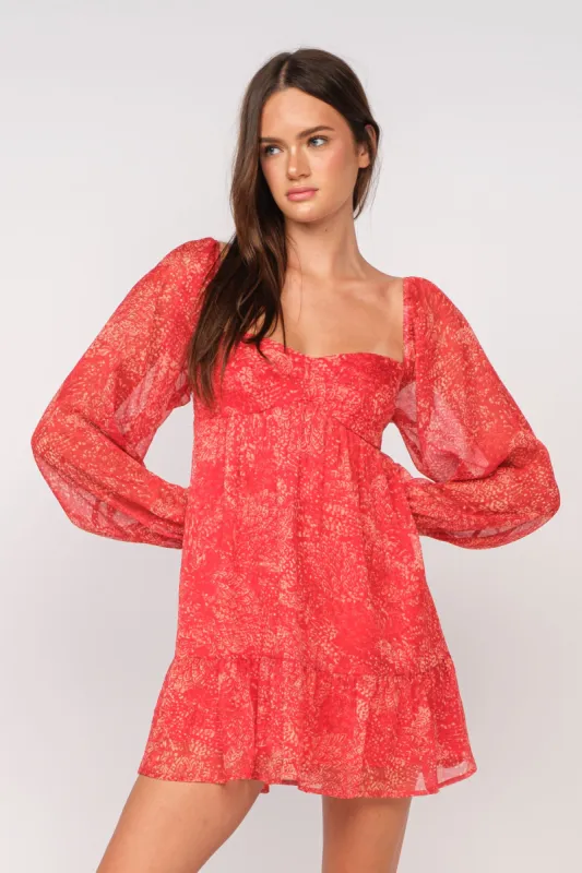 Blood Orange Printed Mini Dress sold by Pinkblush