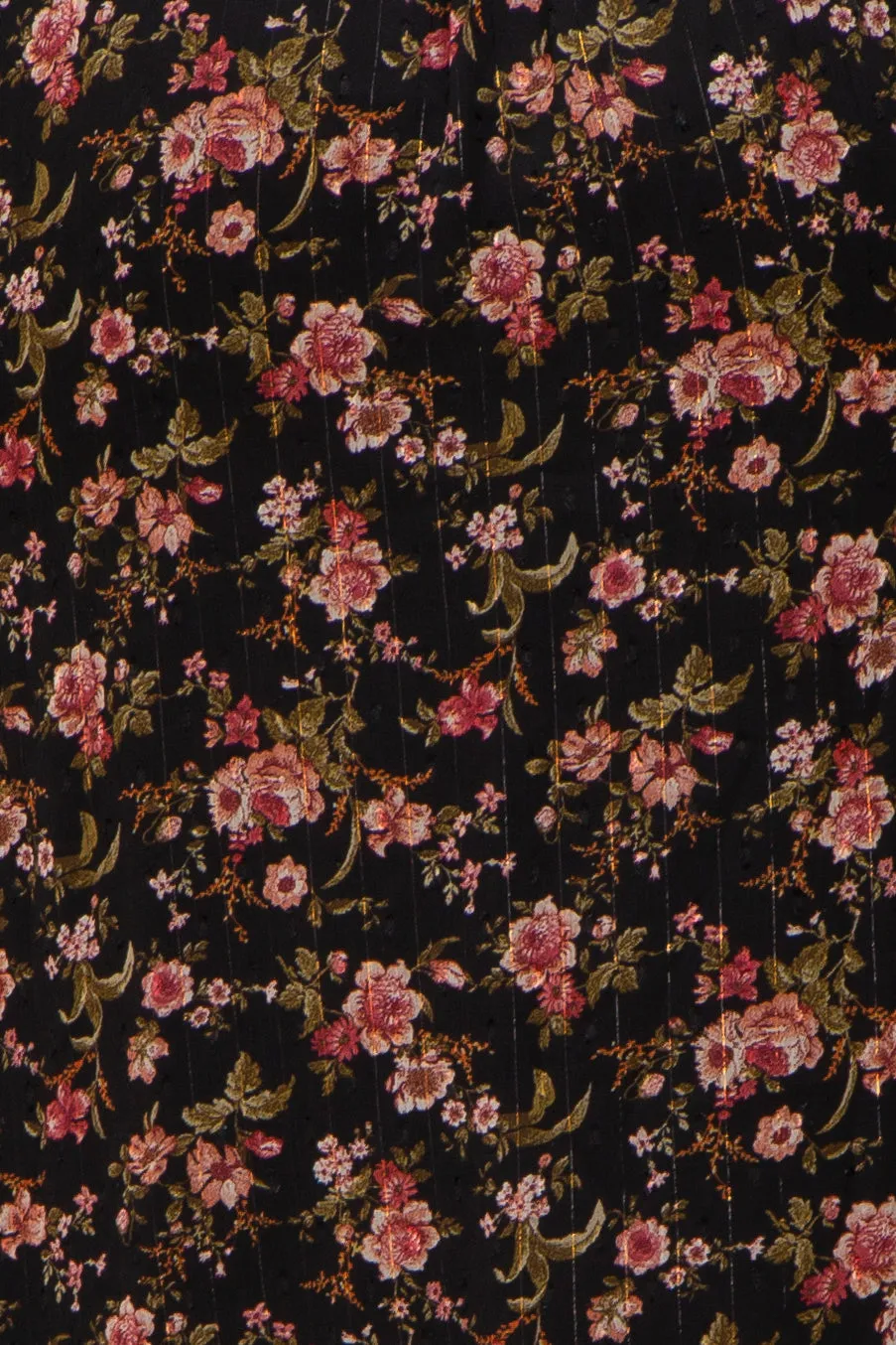 Black Floral Chiffon Smocked Waist Maternity Midi Dress sold by Pinkblush product image thumbnail 4