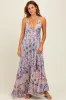 Mauve Paisley Halter V-Neck Cutout Maxi Dress sold by Pinkblush