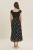 Black Crochet Sweater Floral Embroidery Midi Dress sold by Pinkblush