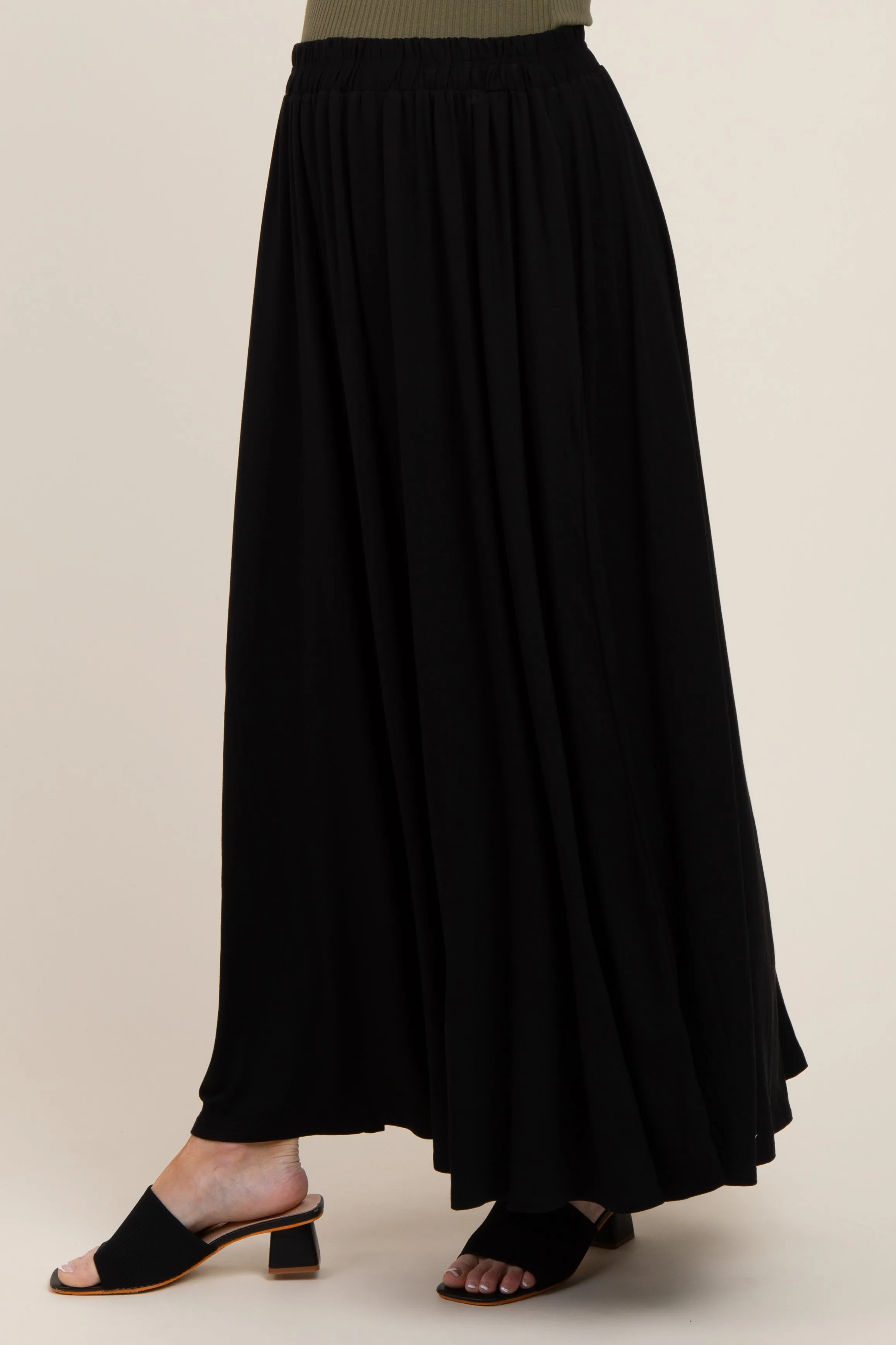 Black Maternity Maxi Skirt sold by Pinkblush product image thumbnail 3