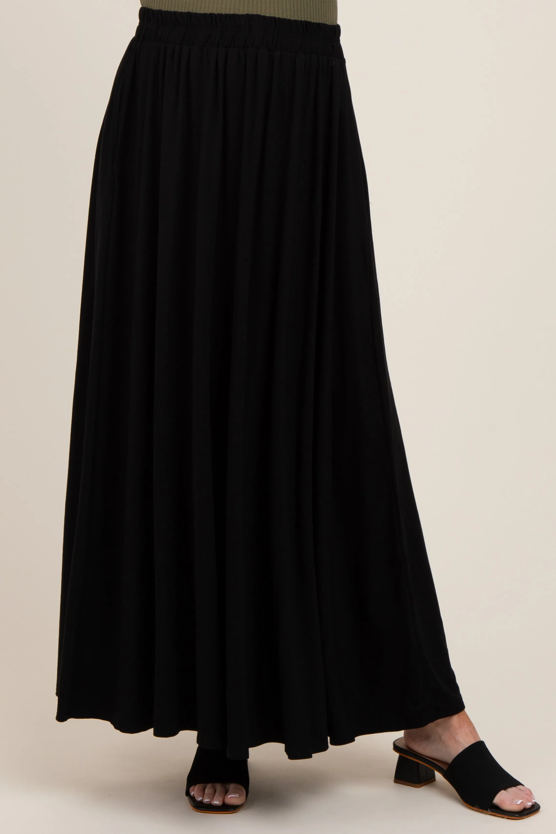 Black Maternity Maxi Skirt sold by Pinkblush product image thumbnail 2